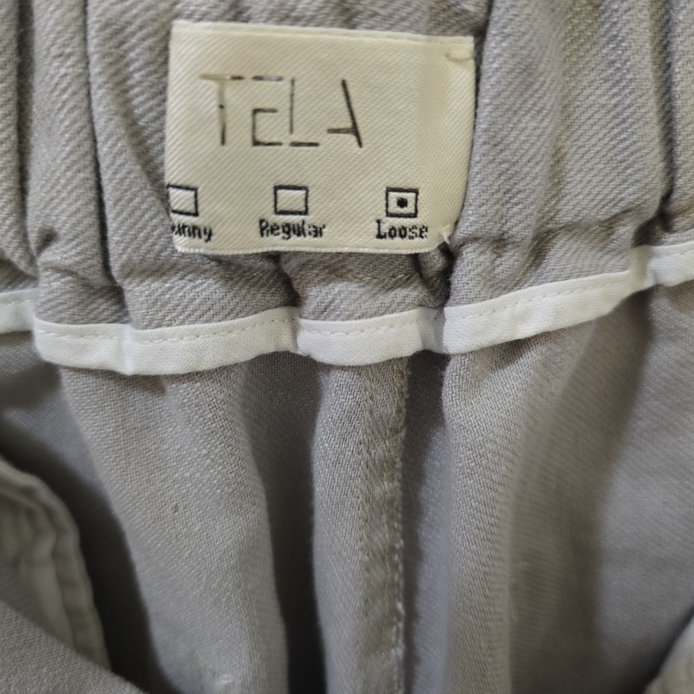 Tela Vanda Trousers In Pearl Grey Loose Wide Leg Cotton Linen Blend Small IT42 - Picture 7 of 13